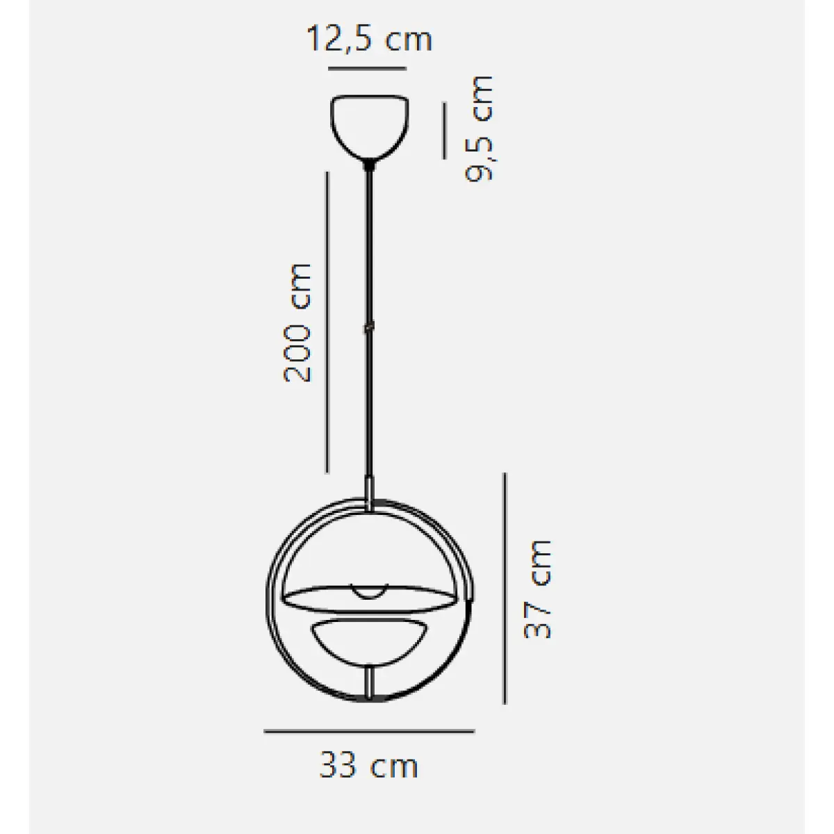 Nordlux Theo 3-Rail Visilica Crna